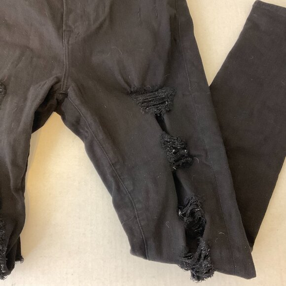 Good American Good Legs Jeans 8/29 Black Distressed Destroyed - Picture 6 of 10